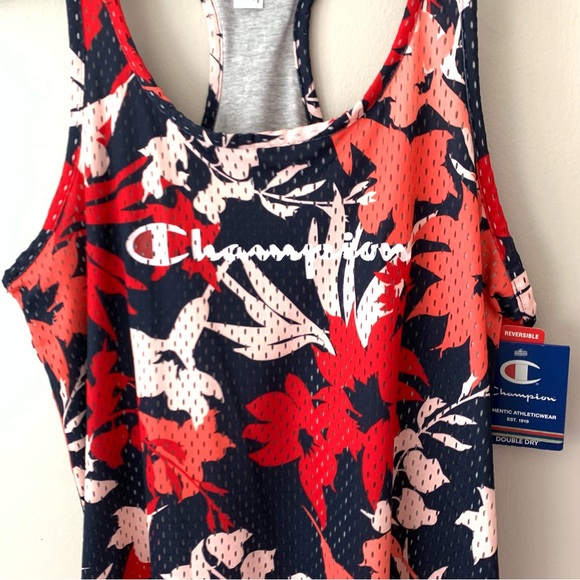 Champion Graphic Gard Reversible Mesh Jersey Floral Orange Navy NEW Size Large - Picture 2 of 14